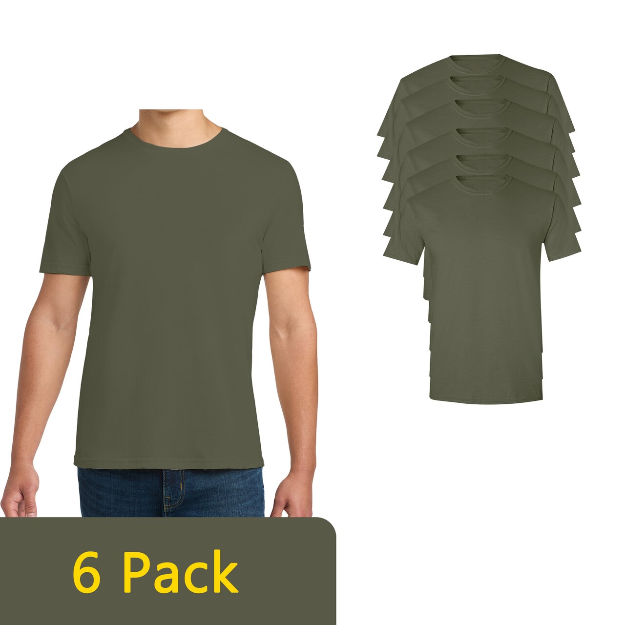 Gildan Men's Softstyle Short Sleeve Tee for DIY Craft Projects & Custom Printing, Military Green S-3XL